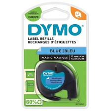 Dymo LetraTag etichette originali in plastica rotolo da 12 mm x 4 m stampa nera