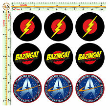 Adesivi targa big bang bazinga star trek auto moto sticker license plate 9 pz. 