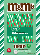Canne di caramelle SPANGLER M&M' s 'Chocolate Mint' 12 bastoncini di zucchero 150 gr USA