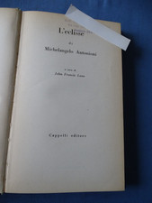 Cinema-L'eclisse di Michelangelo Antonioni-Cappelli 1962-a cura di J. F. Lane
