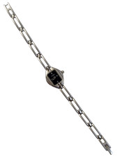 Orologio Donna Cassa e Cinturino in Acciaio Satinato Quadrante Nero al Quarzo