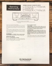 Pioneer CT--W620R -W502R -W602R -W420R Cassette Proprietario/Manuale Utente *Originale*