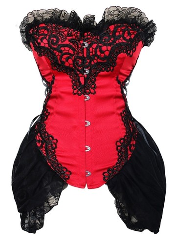 Corsetto burlesco rosso - corsetto, nero