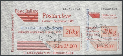 1997 italia postacelere - italia,