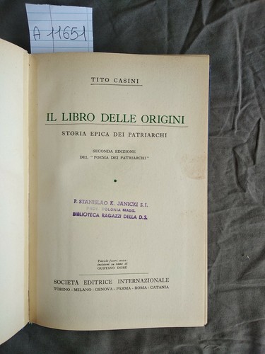 Libro delle origini - il, storia