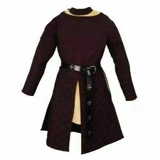 COSTUMI medievali marroni Gambeson imbottiti spessi abito SCA Larp