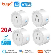 Tuya WiFi Smart Plug 20A con Monitor di Alimentazione US Presa Timer Funziona con Alexa