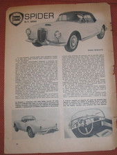 SPIDER G.T. 2500 LANCIA AURELIA PININFARINA SCHEDA TECNICA 1954 ORIGINALE