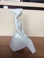 dama ceramica anni 30 statuina monaca 