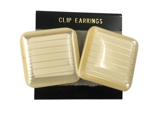 Orecchini clip bottone avorio - orecchini,