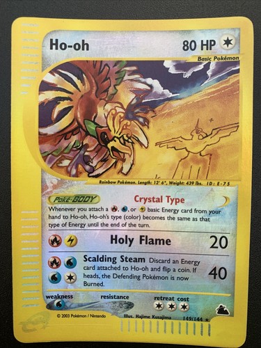 Carta pokémon crystal - ho-oh,