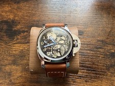 Orologio Scheletro Costruito Personalizzato Swiss made Movimento ETA 6497 Cinturino Fatto a Mano
