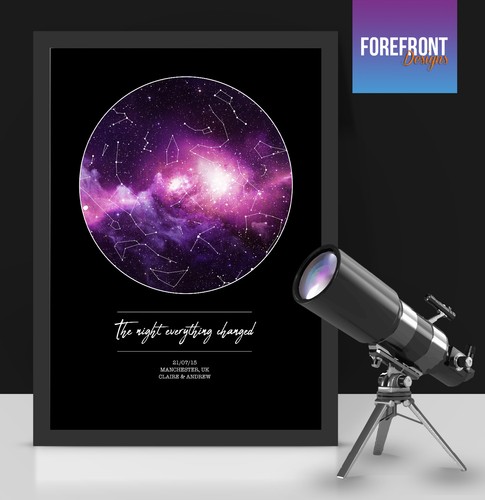 Personalised star sky map - personalised,
