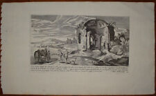 stampa antica Marco Sadeler 1660 Pozzuoli Napoli veduta tempio rotondo