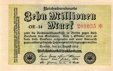 Ro 105a 10 Mio Mark 1923 FZ:OE BZ:14 aUNC