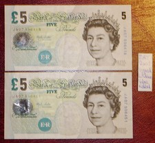 2x Banca d'Inghilterra £ 5