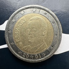 Spagna moneta 2 euro 2001 da