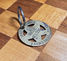 Portachiavi distintivo sceriffi stella texana pass backstage tour Willie Nelson 1981