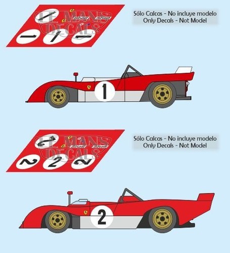 Decals ferrari 312 mans - decals, pb