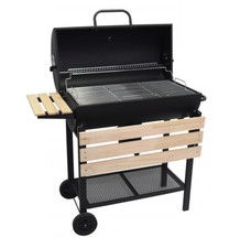Barbecue da giardino a carbone con ripiani 108 x 65 cm, grande barbecue su ruote