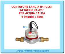 CONTATORE LANCIA IMPULSI PER ACQUA CALDA  ATT 3/4"- 4 IMPULSI / 1 LITRO  DOSAGGI