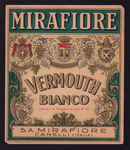 Italy old vermouth label - , brand
