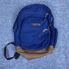 Zaino JanSport Cool Student 17,5" blu navy fondo pelle