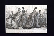 Figurino delle mode del mese - Abbigliamenti per casa Incisione del 1870