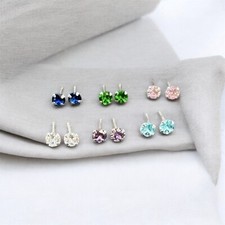 Orecchini P.Luce Zircone Tondo mm.5 Argento 925 Sterling Nickel Free  Color