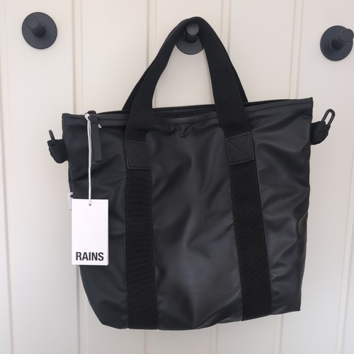 Rains black unisex tote - black, tote/
