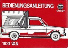 TALBOT 1100 VAN Manuale