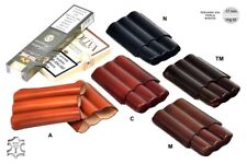 PORTASIGARI IN CUOIO 3 MEZZI SIGARI TOSCANI XXL A PANCIA LARGA LUBINSKI M71083