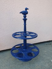 Portauova vintage rétro in ghisa smaltata blu