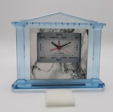 L' Ura Lumbarda ligth blu plastic quartz wall clock vintage working newoldstock