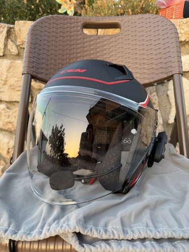 Casco grafite rosso opaco cgm - grafite,