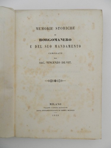Memorie storiche - , di