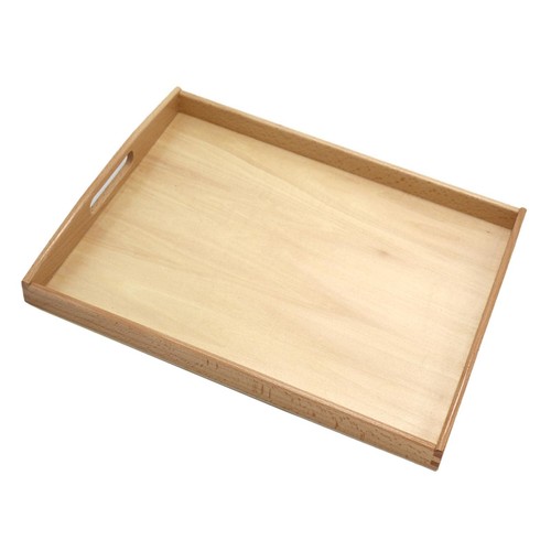 Rectangular wooden tray for