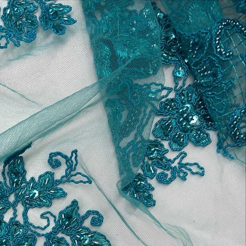 Tessuto tulle ricamato giselle - tulle,