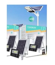 Faro Faretto Led Pannello Solare Fotovoltaico Ip67 40 W Con Telecomando Led-8191