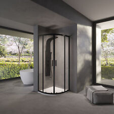 BOX DOCCIA 80X80 CM SEMICIRCOLARE 6MM TRASPARENTE ALLUMINIO NERO OPACO JAVA