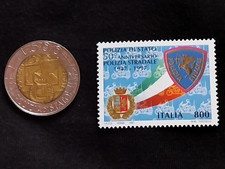 moneta ITALIA 500 lire 50° POLIZIA STRADALE anno 1997 + francobollo OMAGGIO