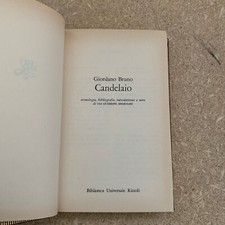 Libro Candelaio di Giordano Bruno Biblioteca Rizzoli