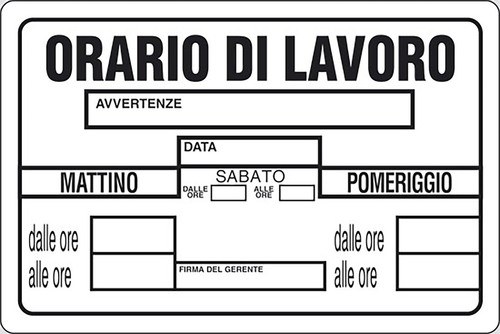 Start cartello orario - cartello,