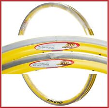 NOS ABETE GIGANTE GIALLO COPERTONCINO CERCHI 28" 32H FORI ANNI 90 VINTAGE COPPIA ALTO PROFILO