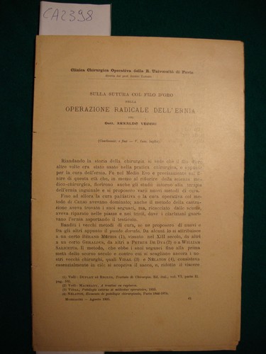 Sulla sutura col filo - , d'oro