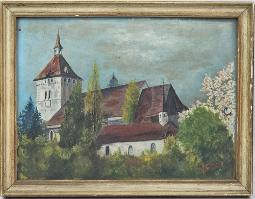 Dipinto paesaggio nordico - paesaggio,