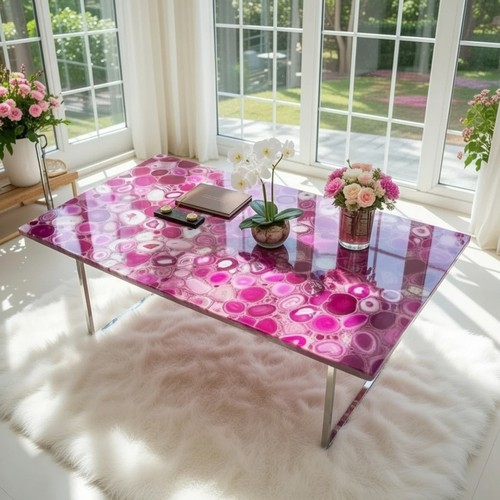 Tavolo pranzo agata rosa - da,