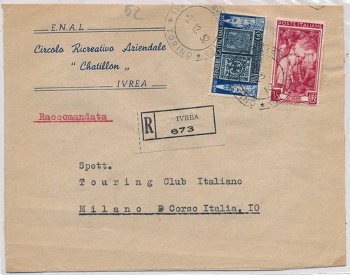 Italia 1952 raccomanda - italia, da