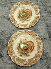 Johnson Brothers Wild Turkeys piatti da insalata nativi americani 8" - set di 2 come nuovi