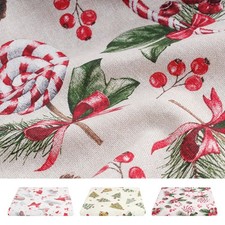 Tessuto Cotone Fantasia Natalizia Rosso Babbo Natale Taglio 260x280 cm al Metro